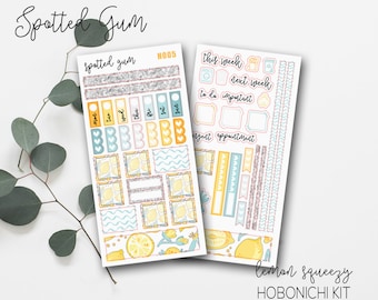 H005, Lemon Hobo Kit, Hobonichi, Lemon Squeezy Planner Stickers, Summer, Hobo Stickers, Bujo Stickers