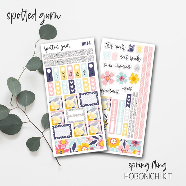 H074, Spring Fling, Hobonichi Weeks Stickers Planner Kit, Floral Hobo Weeks Kit, Planner Stickers, Hobo Stickers, Bujo Stickers