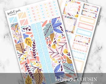 HCM0050 - Falling Leaves, Hobonichi A5 Cousin Weekly Kit, Floral Stickers, Hobo Cousin Weekly Stickers, Hobonichi Cousin Kit