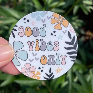Good Vibes Only Vinyl Sticker, Boho Vinyl Sticker, Retro Good Vibes, Hand-Drawn, Retro Vinyl Decal, Good Vibes Vinyl Decal