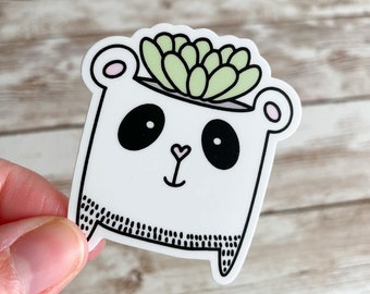 Panda Succulent Vinyl Sticker