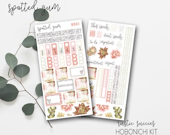 H061, Rustic Succies, Hobonichi Weeks Stickers, Succies, Succulent Planner Kit, Hobo Planner Stickers, Hobo Stickers