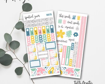 H075, Tutti Fruity, Hobonichi Weeks Stickers Planner Kit, Floral Hobo Weeks Kit, Planner Stickers