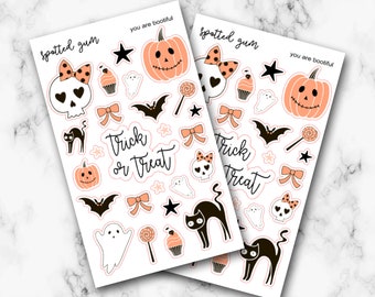 You Are Bootiful, Deco Sheet, Pumpkin, Ghost, Witch, Black Cat, Hobo Planner Stickers, PP Weeks, Bujo, Micro