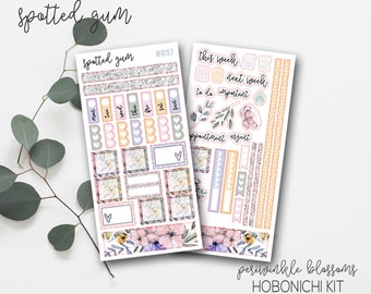 H056, Periwinkle Blossoms, Hobonichi Weeks Stickers, Gnomes, Love, Rainbow, Hearts, Hobo Planner Stickers, Hobo Stickers, Bujo Stickers