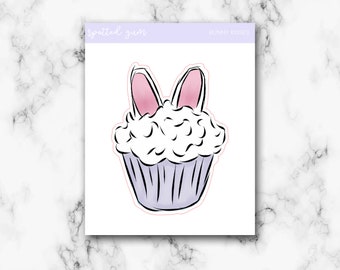 Bunny Kisses, Huge Bunny Cupcake Deco, Easter, Planner Stickers, Deco, Hobonichi Stickers, Planner Stickers, Bujo