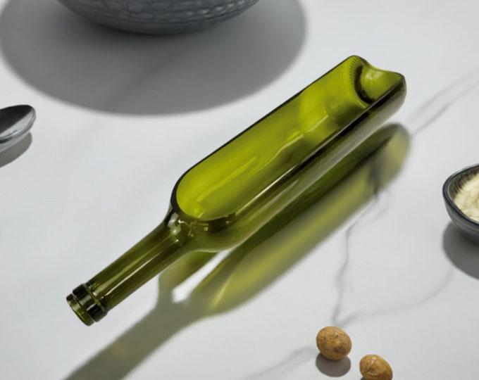 Repurposed Wine Bottle Planter: Hand-Cut Glass Serving Dish