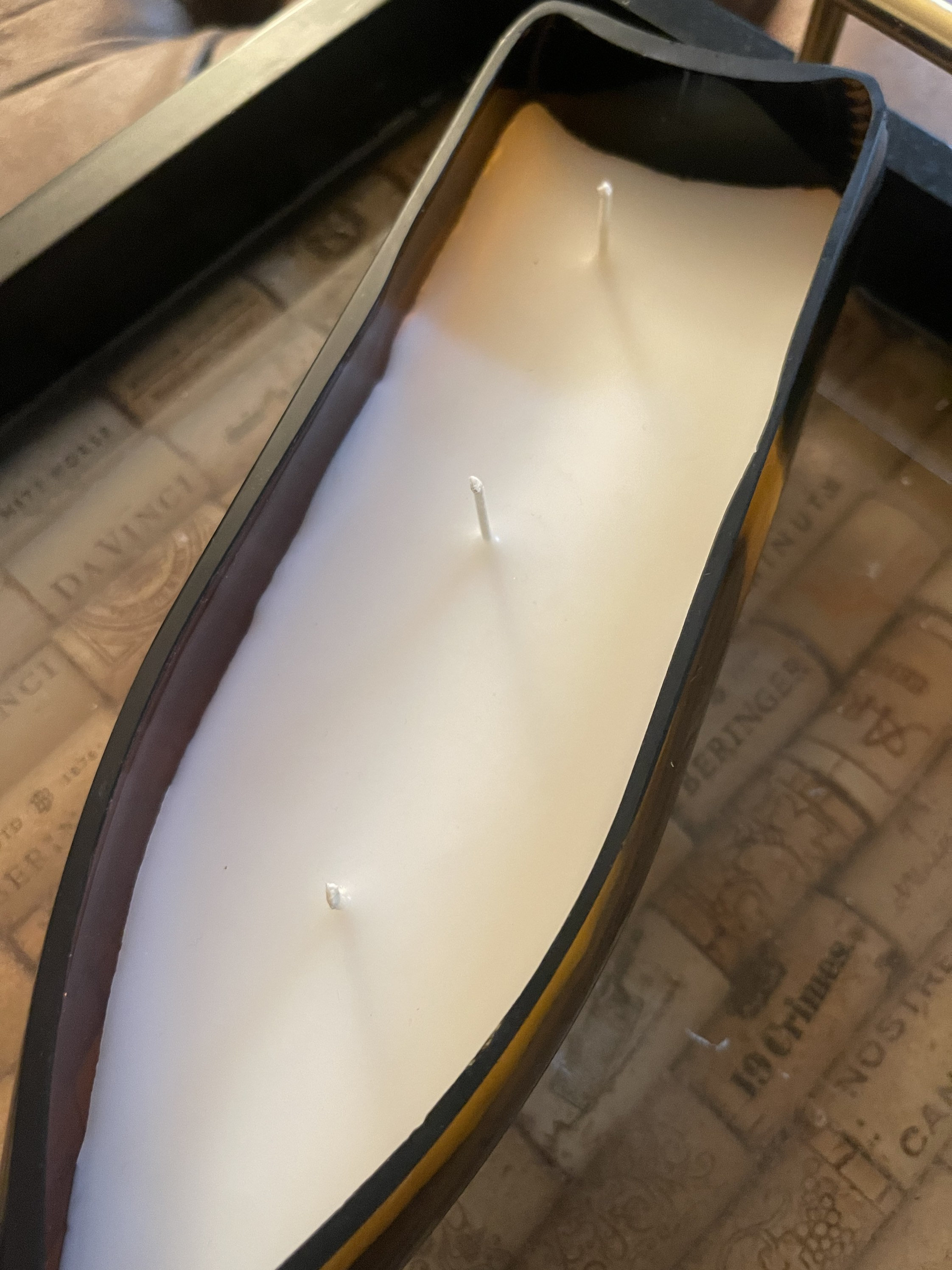 Wine Bottle Boat Candle Coconut Wax Blend Triple Wick Etsy