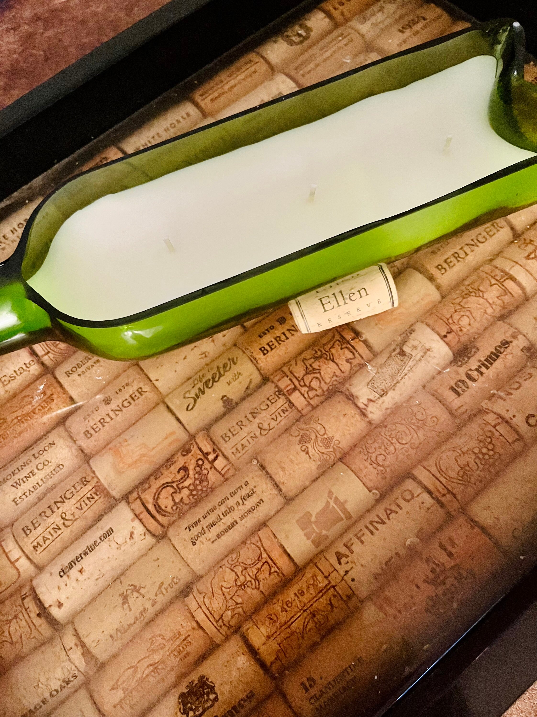 Wine Bottle Boat Candle Coconut Wax Blend Triple Wick Etsy