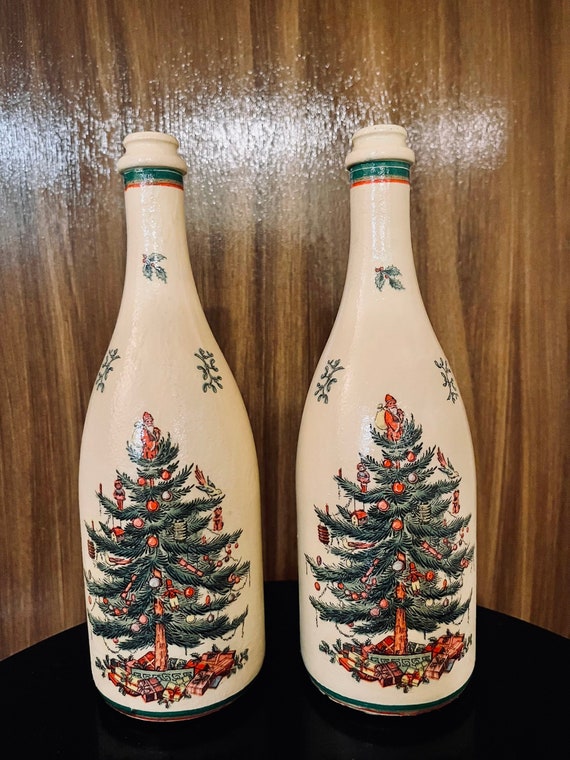 Wine bottle christmas tree decorations Clearance