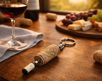 Wine Cork Keychain: Upcycled Gift for Wine Lovers