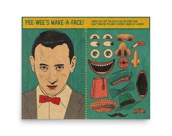 Pee-wee's Make-A-Face Poster: Museum-Quality Matte Print/Paper Toy