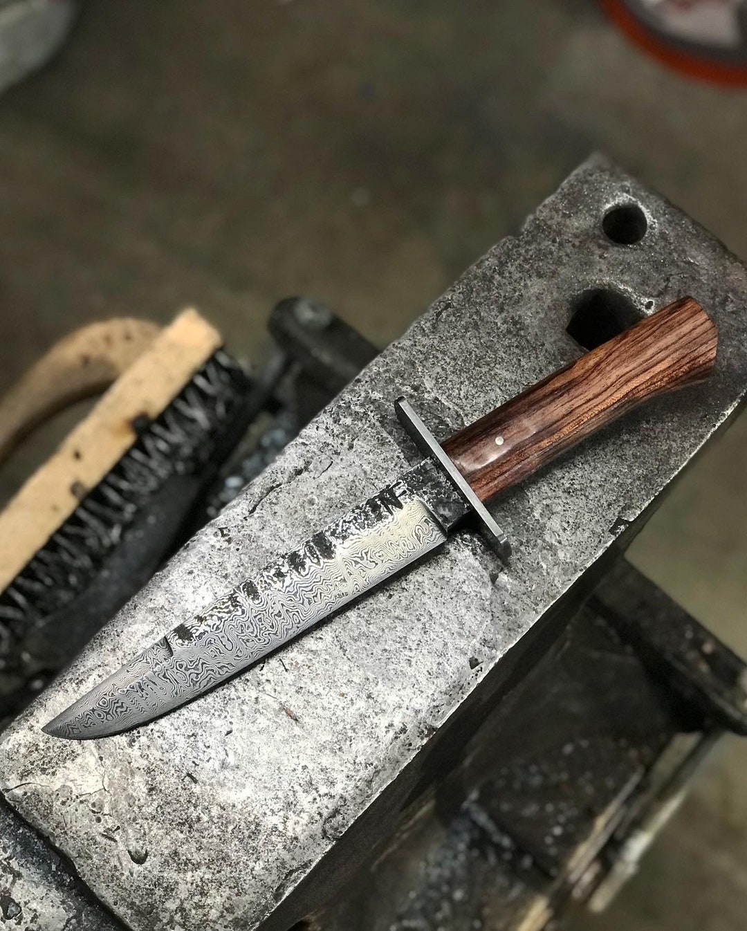 Damascus Kabar Style Knife and Sheath Etsy