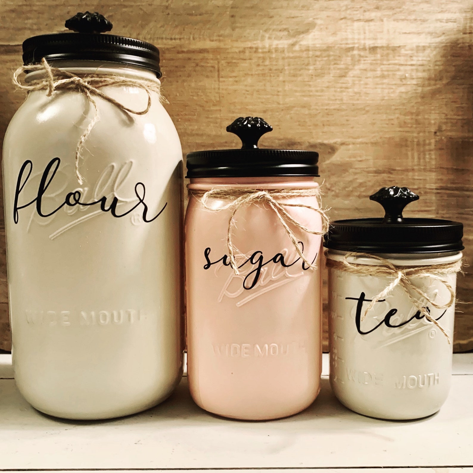 Customized Mason Jar Canister Set Etsy