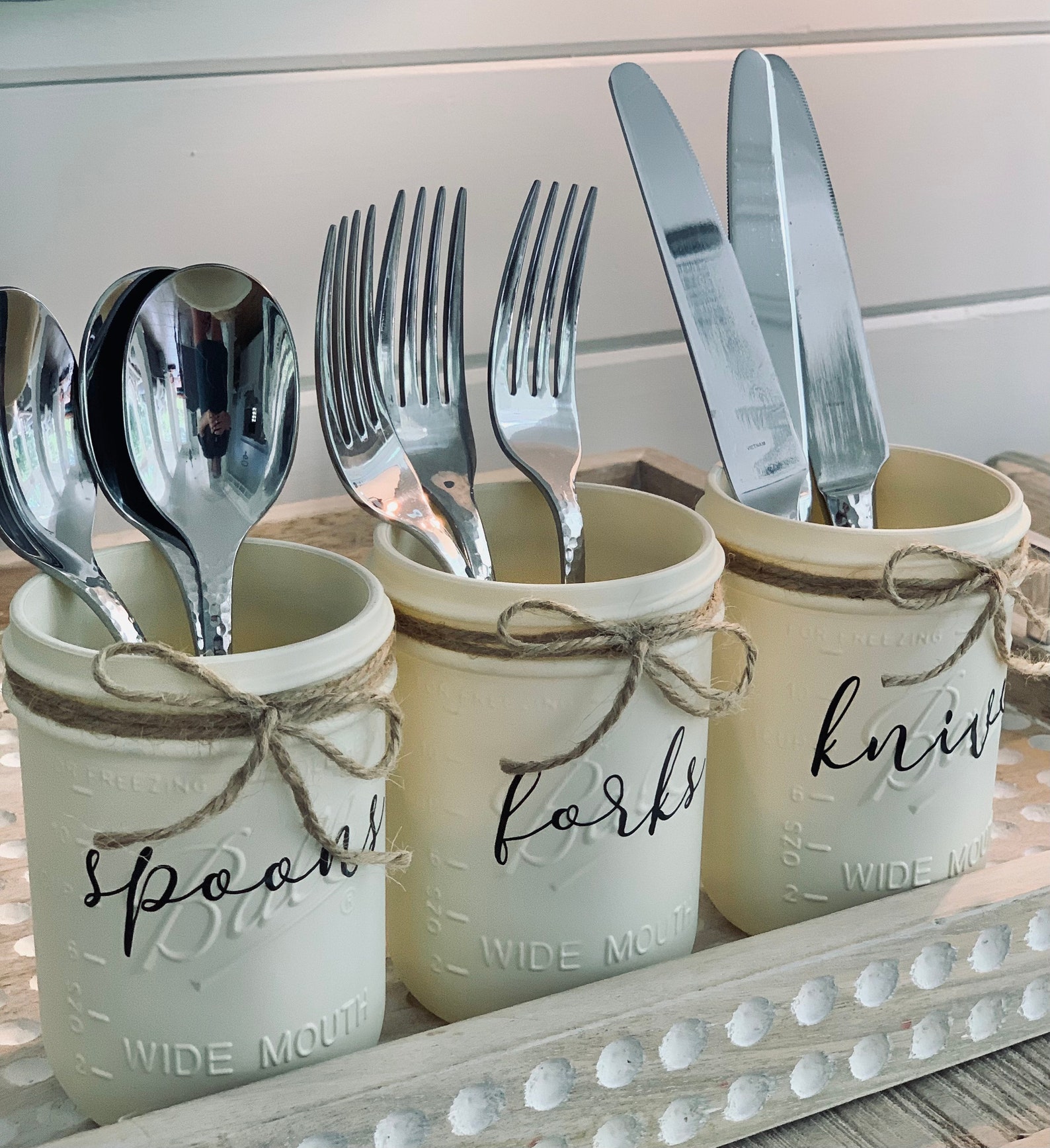 Spoons Forks Knives Jar Holders Etsy