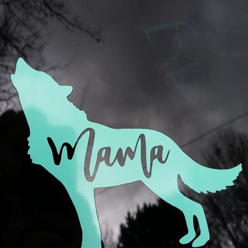 Mama Wolf Decal Customizable Etsy