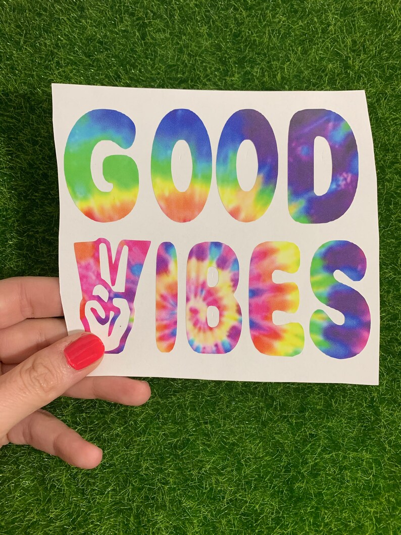 Tie dye good vibes decal Etsy