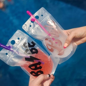 Reusable Drink Pouches - (201 Piece Set) Clear Drink Bags + 100