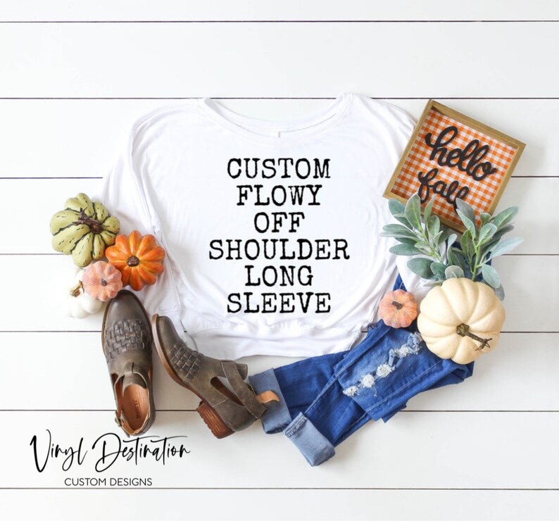 Custom design flowy off the shoulder long sleeve shirt