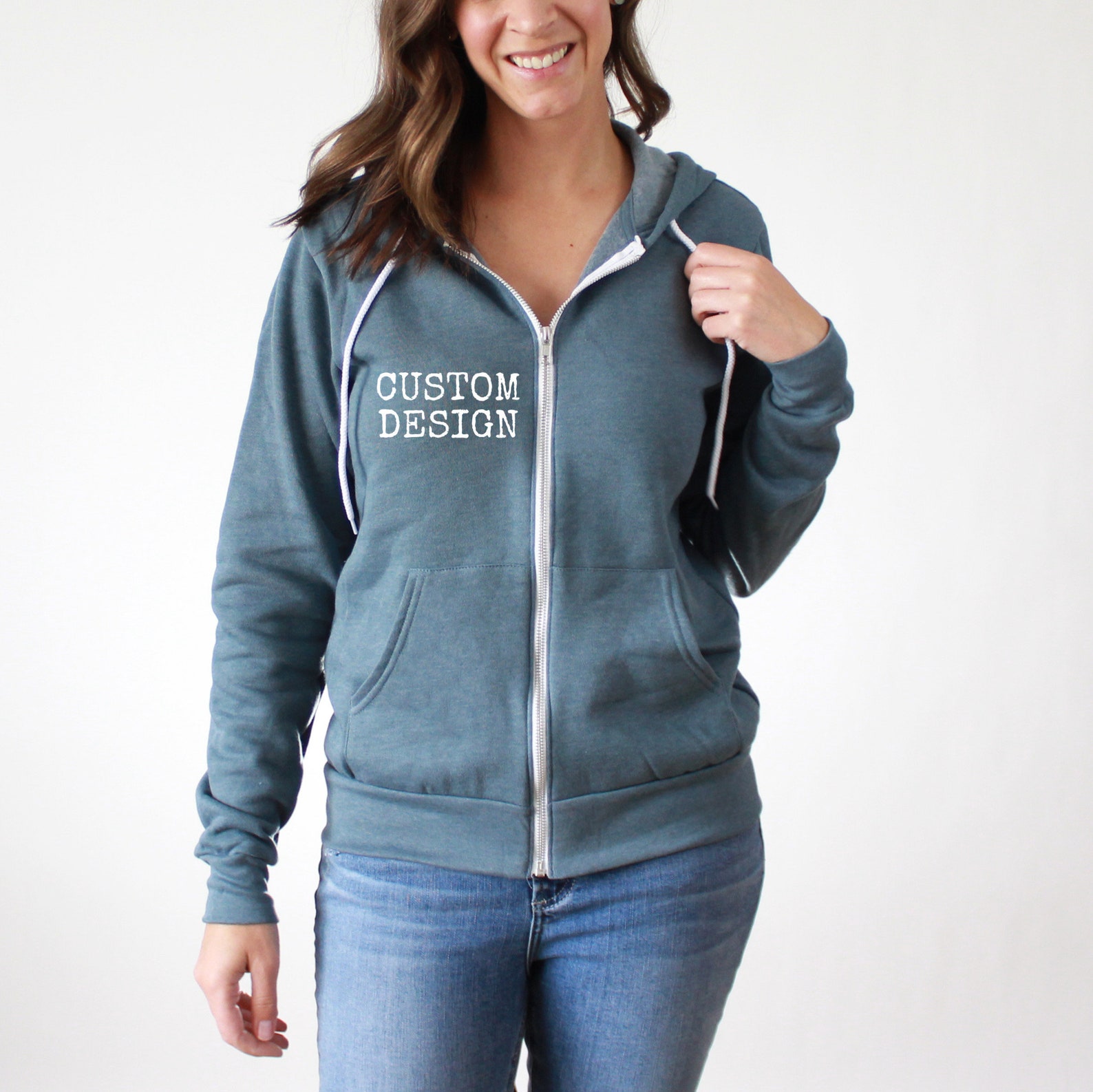 Custom Bella Canvas Hoodie Zip Up Unisex Fit Sponge | Etsy