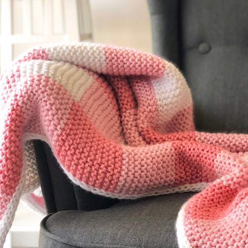 PDF PATTERN Knitted Gingham Blanket Etsy