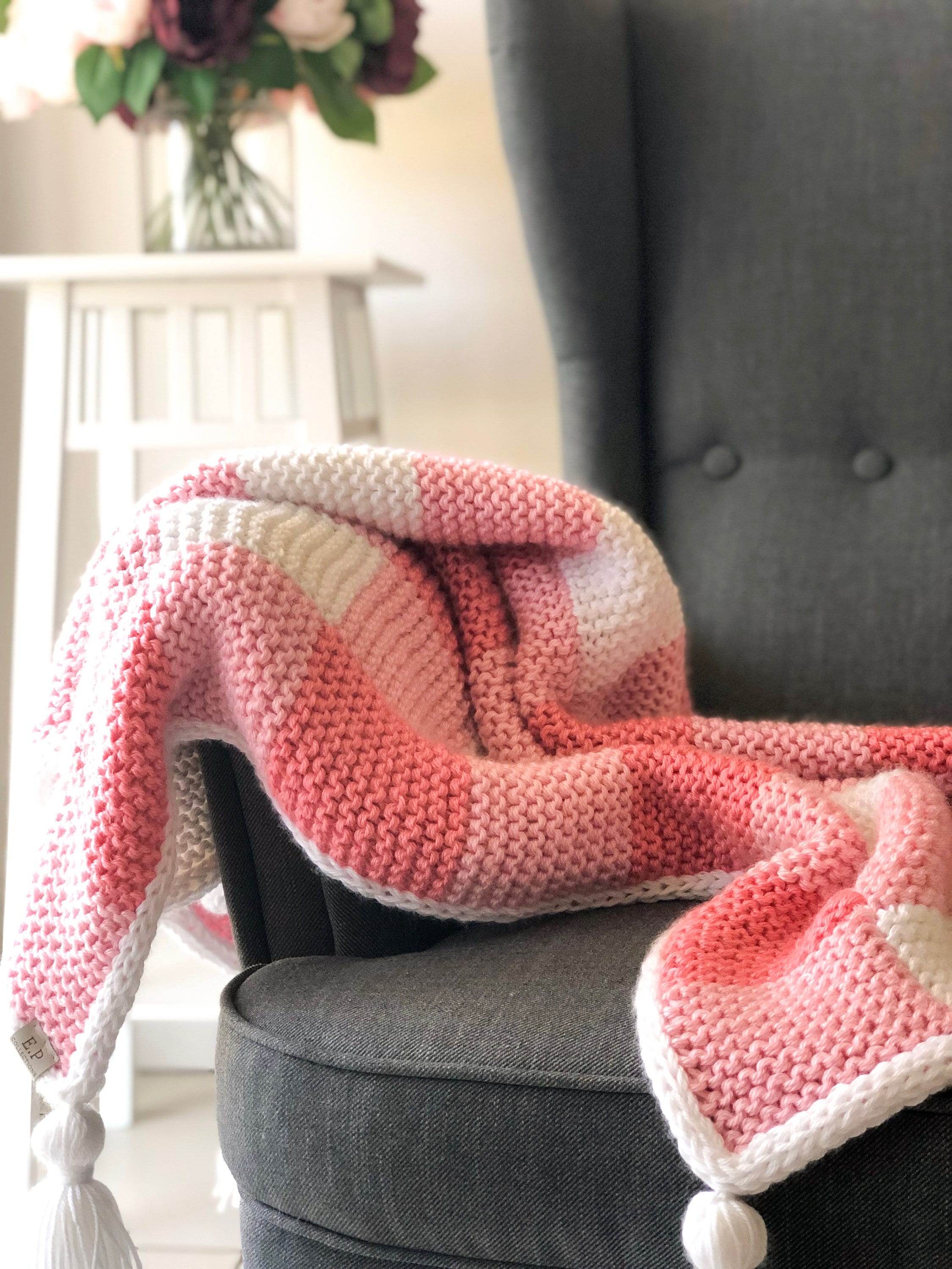 PDF PATTERN Knitted Gingham Blanket Etsy