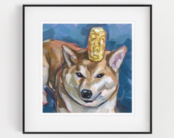 Shiba Inu Art Print, Shiba Inu, Shiba, Animal Art Print, Dog Painting, Dog Artwork, Doge, Acrylic Painting, Fine Art Print, Cute Dog Print