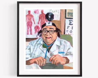 Danny Devito Art Print, Danny Devito, It's Always Sunny, Wall Art, Acrylic Painting, Fine Art Print, Frank Reynolds, Dr. Mantis Toboggan