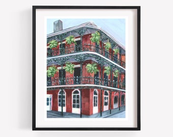French Quarter, New Orleans Art Print, French Quarter Wall Art, New Orleans Painting, Nola, New Orleans Decor, French Quarter Painting