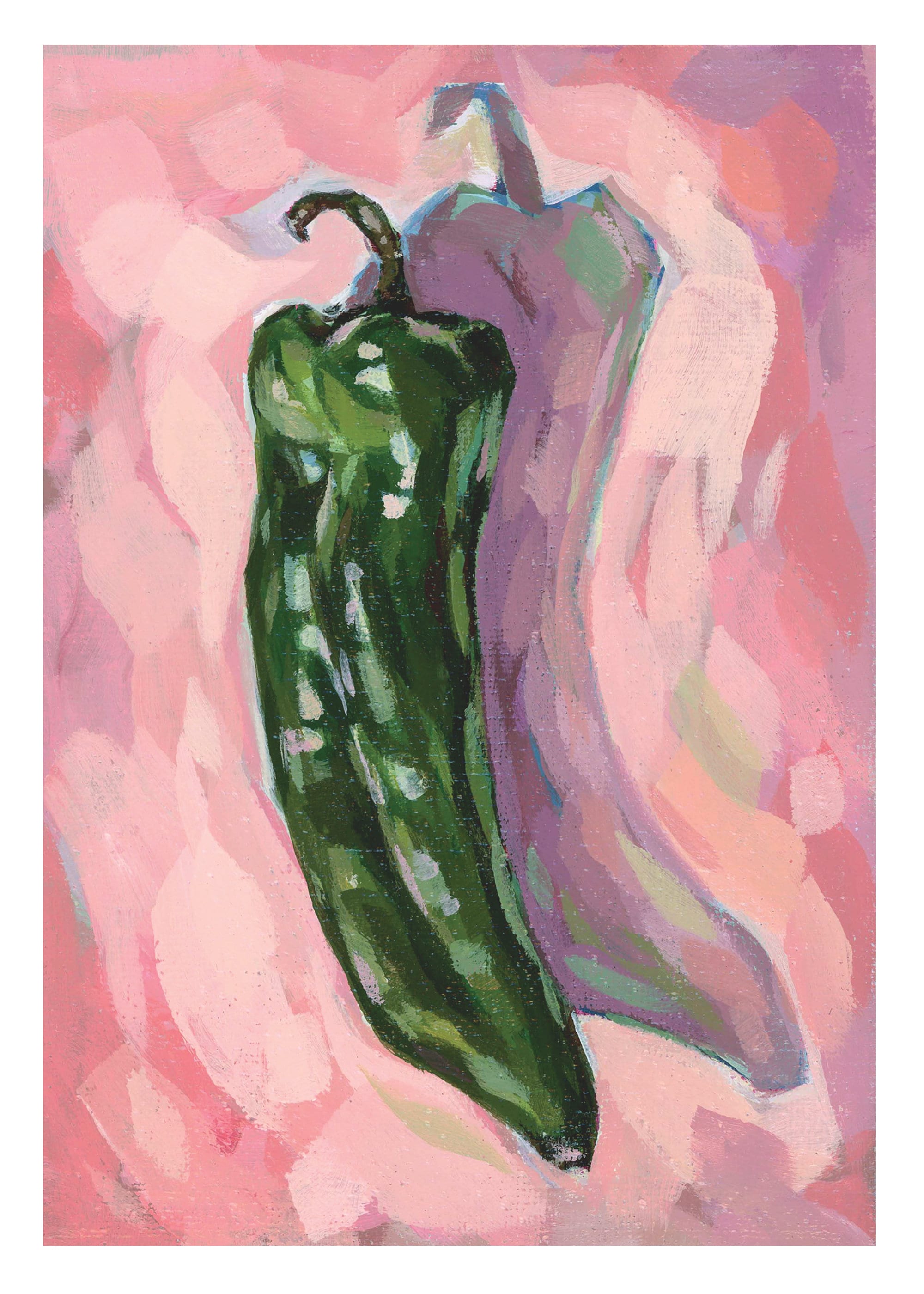 Peppers Art Print Hot Pepper Art Pepper Painting Food Art Etsy