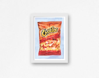 A5 Art Print Cheetos Flamin Hot Junk Food Packaging 