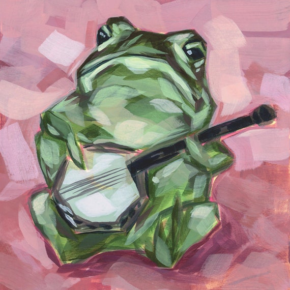 Frog Art Print, Tree Frog Painting, Frog Banjo, Animal Print, Wall Decor,  Cute Frog, Acrylic Painting, Colorful Wall Art, Fine Art Print - Etsy