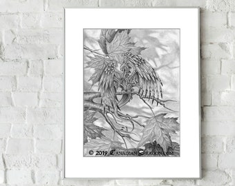 Feathered Dragon PRINT Wall Art - of Grey Dragonette Game Room Wall Decor, Fantasy Art, Dragon Art, Fantasy Room, Modern Room Decor