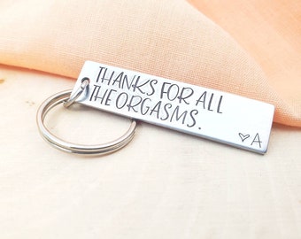 Thanks For All The Orgasms Couple Black Humor Gift Love Funny Keychain Gifts - Foto 5
