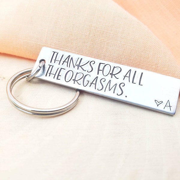 Thanks for all the orgasms keychain-funny keychain gift for him-dirty gift for men-personalized gifts for boyfriend-naughty gift for him