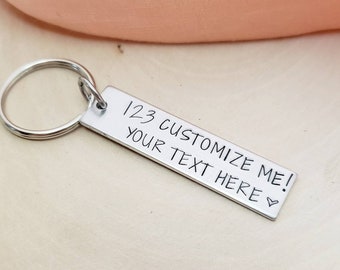 Personalized text keychain-custom text keychain-customize your own keychain-personalize your text keychain-personalized text keychain gift