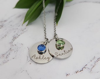 mothers necklace-necklace for mom-necklace with kids names-birthstone necklace for mom-engraved name necklace-personalized name necklace