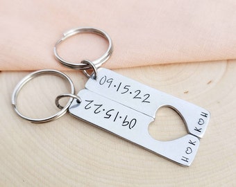 Matching couples keychain-forever and always matching couples keychains-anniversary date his and hers personalized gifts for anniversary