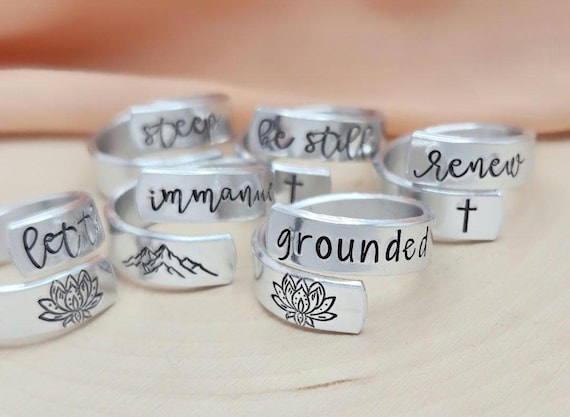Your word wrap ring-personalized, custom wrap ring-choose your word-word of the year-personal mantra inspirational jewelry-gifts for women