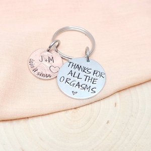 Thanks for all the orgasms-naughty gift for boyfriend-dirty keychain for boyfriend-dirty gifts-orgasms keychain-doing it since keychain
