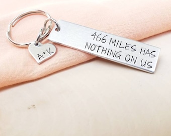 Long distance relationship keychain-custom/ personalized gift for long distance relationships-going away/moving away gift for best friends