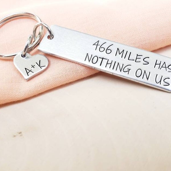 Long distance relationship keychain-custom/ personalized gift for long distance relationships-going away/moving away gift for best friends