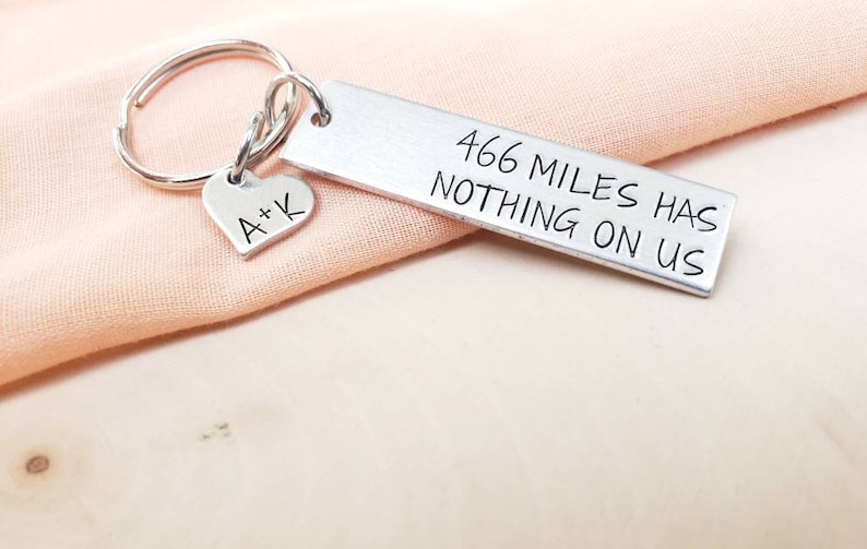 Long distance relationship keychain-custom/ personalized gift for long distance relationships-going away/moving away gift for best friends image 1