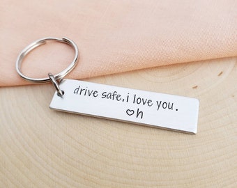 Customized,personalized keychain gift for truck driver, keychain for truck drivers, drive safe semi truck driver gift, personalized gift