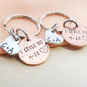 I still do matching penny anniversary keychains-i still do anniversary date keychains-i still do customized penny keychains-anniversary gift