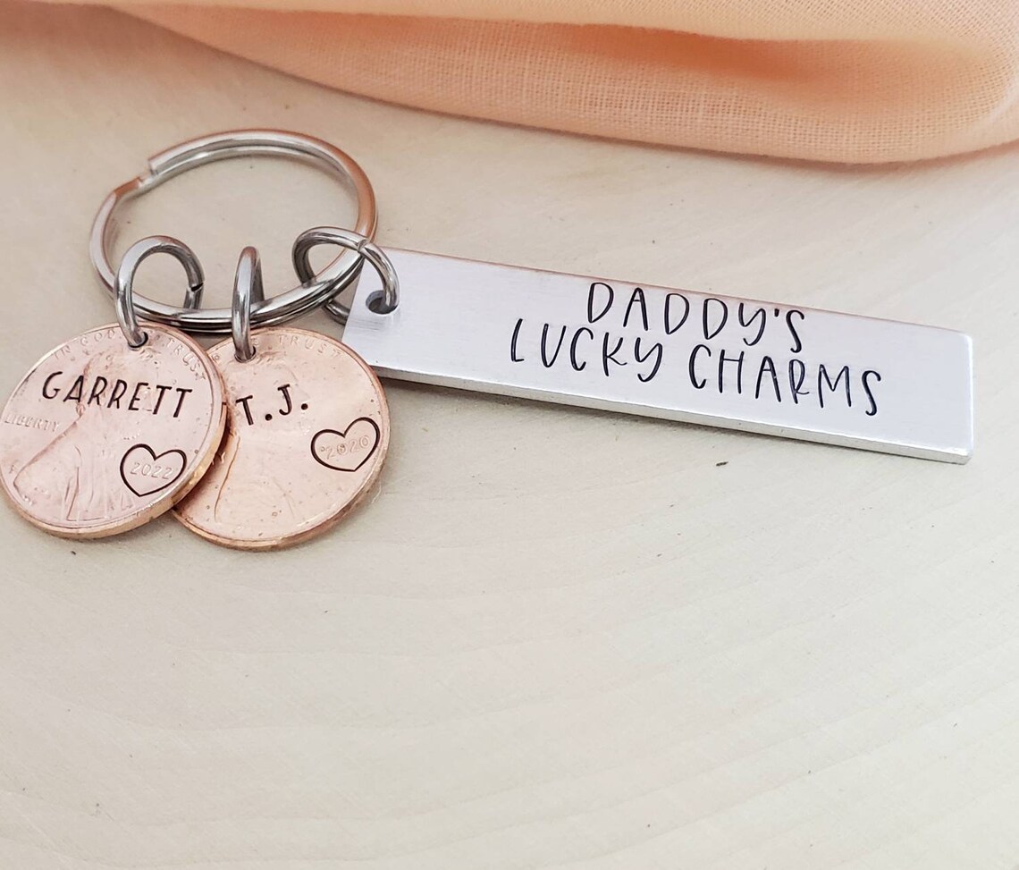 Daddy's Lucky Charms Keychainpersonalized Keychain for Etsy