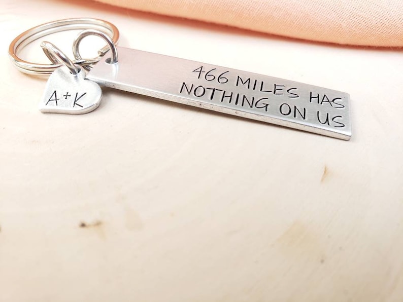 Long distance relationship keychain-custom/ personalized gift for long distance relationships-going away/moving away gift for best friends image 2