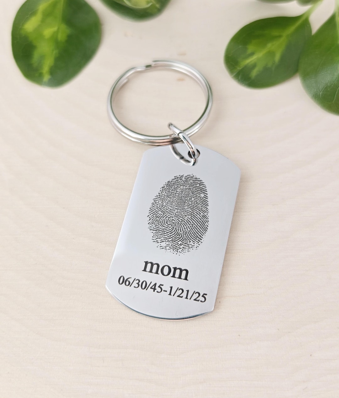 Memorial Gift,actual Fingerprint,fingerprint Keychain,fingerprint Gift ...