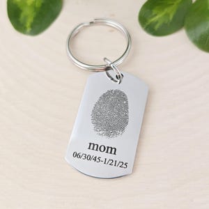 memorial gift,actual fingerprint,fingerprint keychain,fingerprint gift,memorial keychain,key ring,remembrance gift,engraved memorial jewelry