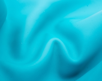 Nappa Leather sheets of good quality in light emerald blue color. Soft and pliable  genuine leather panels for diy crafts